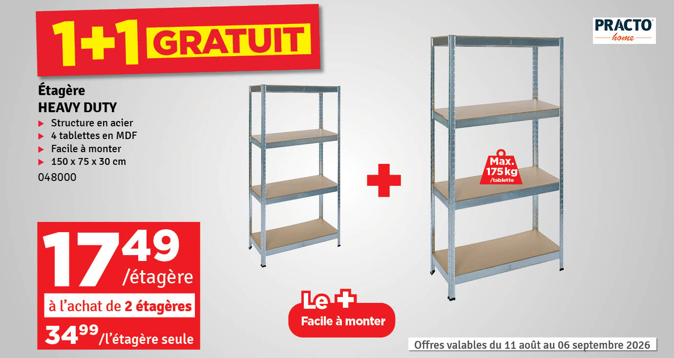 Etagère de rangement Heavy Duty 150 x 75 x 30 cm PRACTO HOME